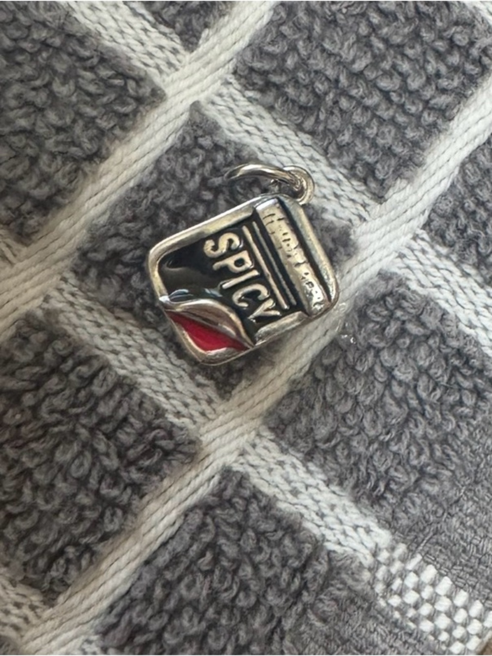 James Avery Silver spicy ketchup Whataburger charm enamel